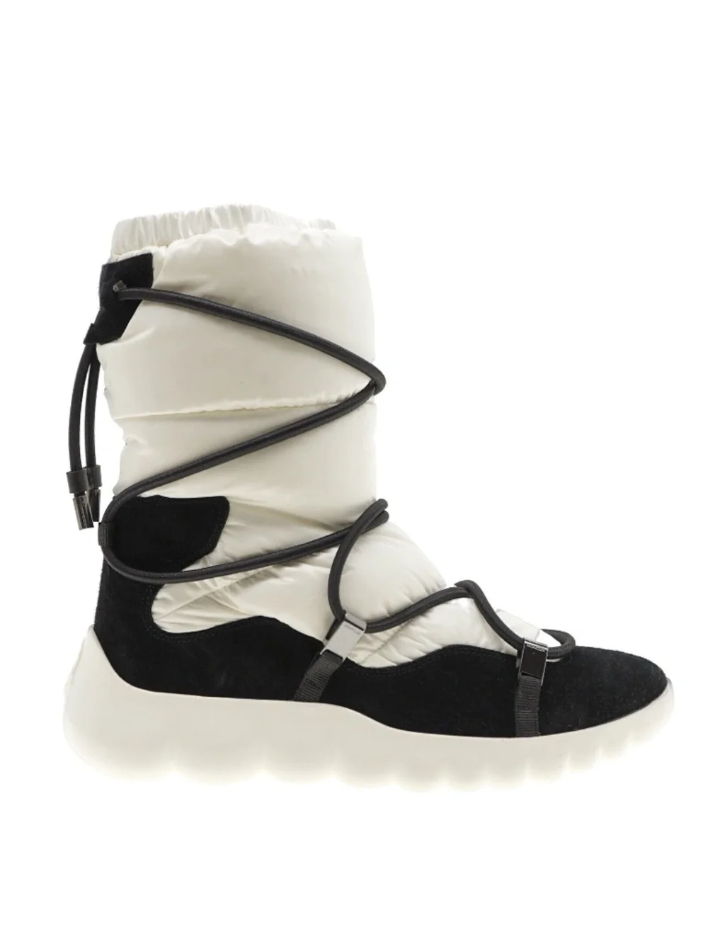Moncler Cora Woman's Snow Boots White Nylon Size 40 US New
